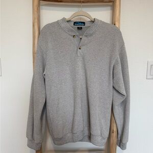 Vintage Gray Henley Sweater for Men